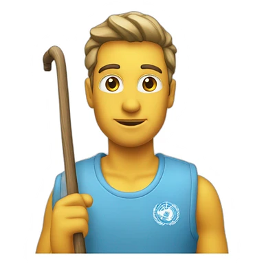 Un aveugle blanc avec une canne sticker