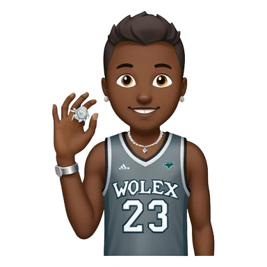 I want a guy with timber wolves jersey and diamond grillz and rolex sticker