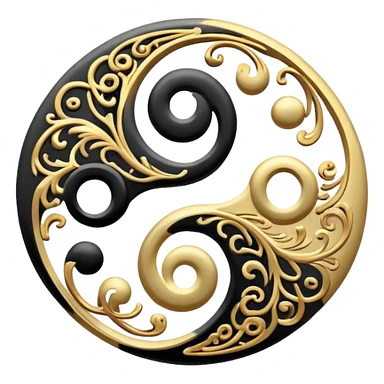 Black and gold yin yang sticker