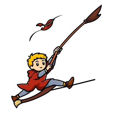Quidditch player on broomstick sticker