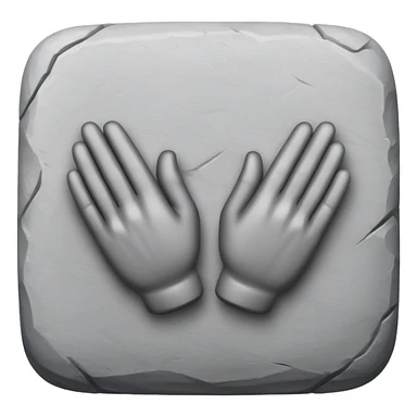 Stone emoji crossing his hands sticker