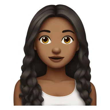 hot cute girl with long dark brown hair wearing crop top sticker