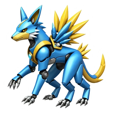 Mechanical Manectric-Zeraora-Protogen-Fakémon-Pokémon-creature-fusion (full body) sticker