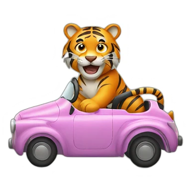 tiger driving car sticker