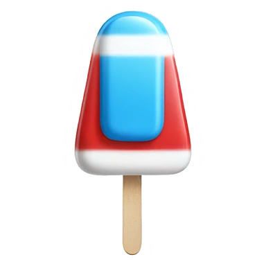 Blue white and red popsicle on a stick  sticker