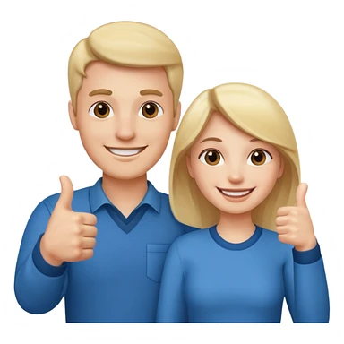 Mr. and Mrs. giving a thumbs up sticker