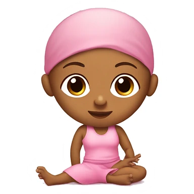 Pilate girl with baby pink pilate clothes and a pink mat doing pilates on mat sticker