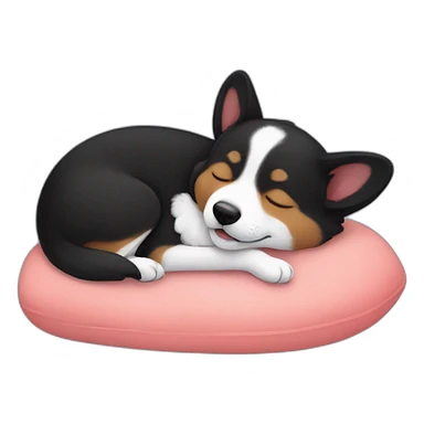 Black corgi sleep sticker