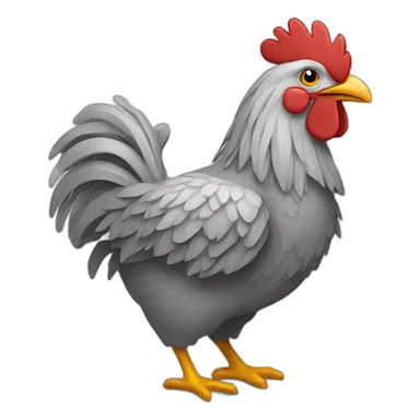 grey hairchicken play basketball sticker