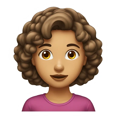 Menina com cabelo liso ondulado,castanho escuro, cabelo levemente de lado grande  sticker