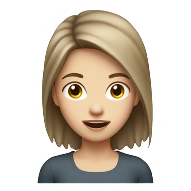 Girl with white skin and brown hair, side profile with mouth open sticker