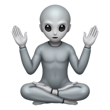 fullbody gray alien PRAYING HANDS REARVIEW sticker