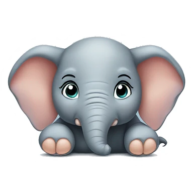 Baby elephant laying down  sticker