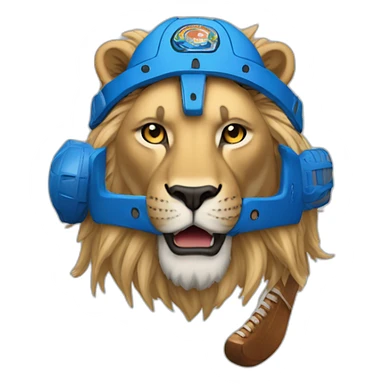 Un hockeyeur avec un tête de lion  sticker