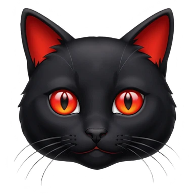 Black cat with red eyes  sticker