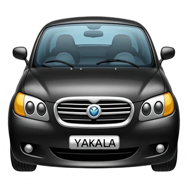 Make a car emoji and write "yakala yakalayabiliyosan" below it. sticker