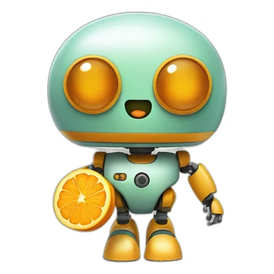 cute kumquat robot sticker