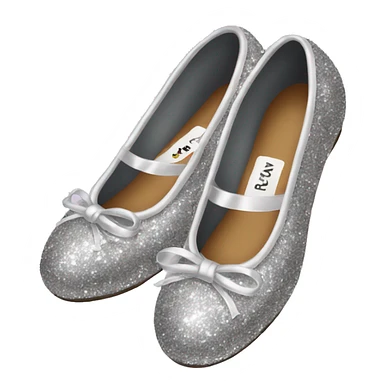 Silver glitter ballerina shoes sticker