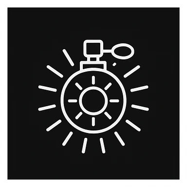 white Vector minimalistic and elegant icon of sun shaped perfume black solid background sticker