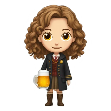 Hermione Granger qui boit de la bière sticker