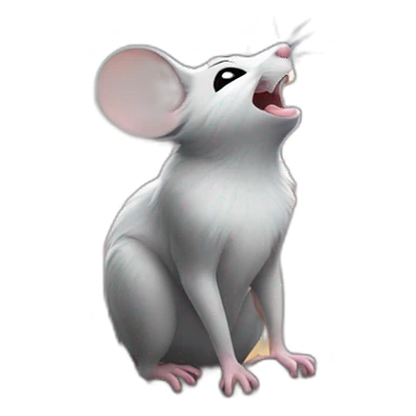 mouse proudly howling at the moon sticker