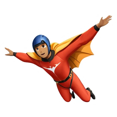 A daring wingsuit athlete soaring between towering mountains, with their wingsuit fully stretched, cutting through the air at high speed. The background features dramatic cliffs and a vast sky, emphasizing the thrill and freedom of base jumping. sticker