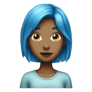blue haired girl sticker