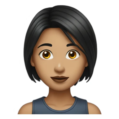 thin-girl-blackhair-tinny-lips sticker