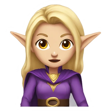 Noble female Elf with Elf ears and blonde hair and purple robes angry sticker