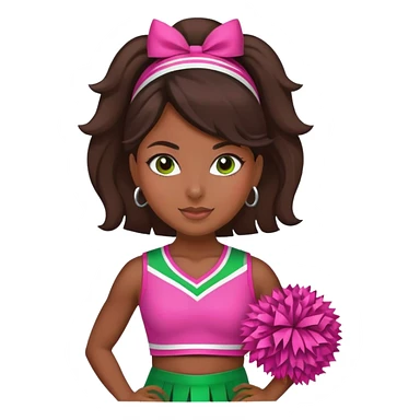 Hispanic woman cheerleader in pink and green  sticker