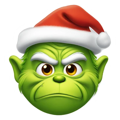 Grinch with Santa hat sticker