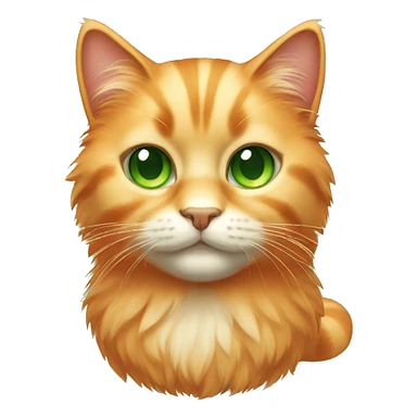 Fluffy light orange cat with green eyes sticker