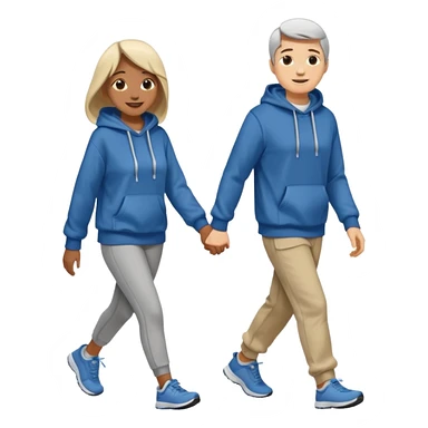 full-length couple in hoodie sticker