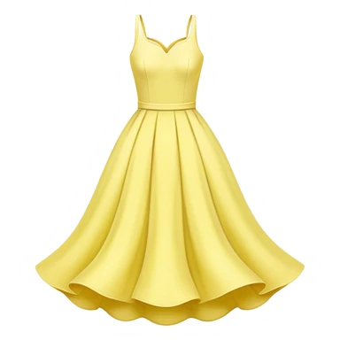 pastel yellow spring dress floating in the air sticker