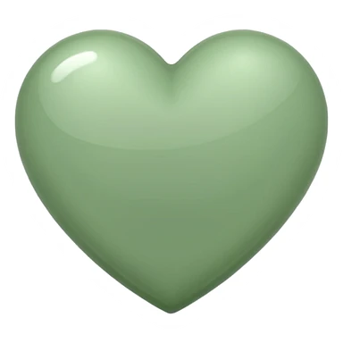sage green heart with transparent bg  sticker