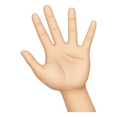 a hand held open with the palm facing upward sticker