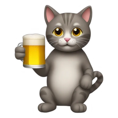 Cat drink a beer sticker