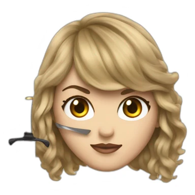 taylor swift with a blade sticker