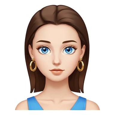 girl with clear skin, bright eyes, healthy hair, clean girl look, slicked-back hair, gold hoops sticker