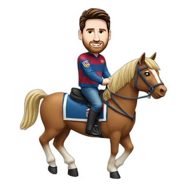 lionel messi sur un cheval sticker