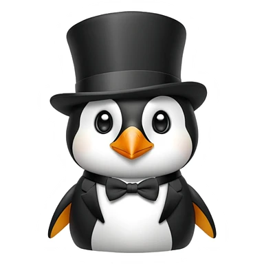Penguin in a Top Hat sticker