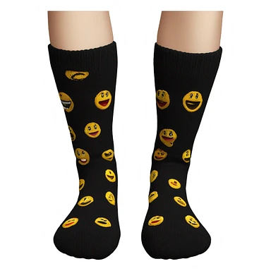 Pair  knitted socks black sticker