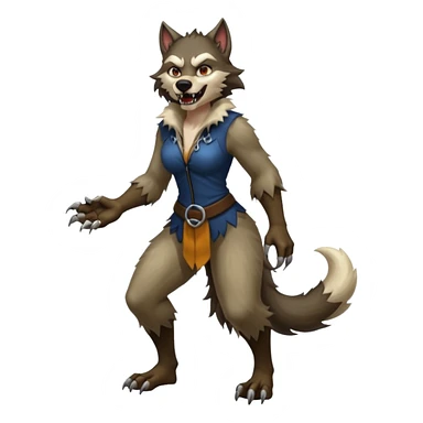 Female werewolf full body sticker