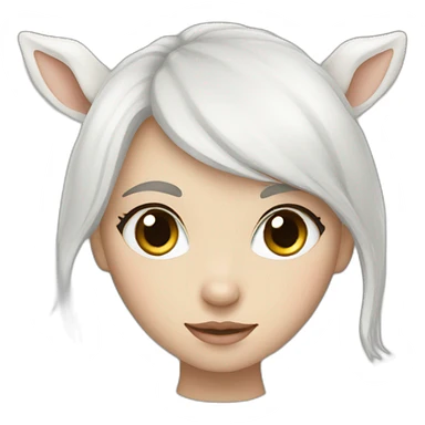 white deer girl sticker