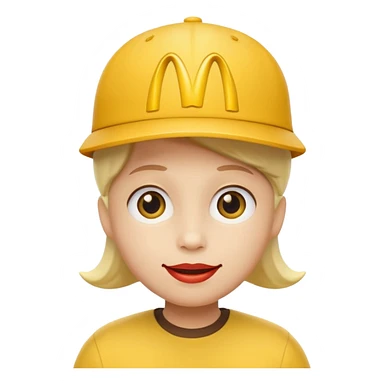 Yellow circle with a McDonald's hat not being a person sticker