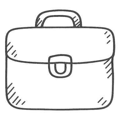 hand drawn outlined briefcase icon sticker