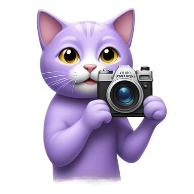 lavender cat emoji taking pictures sticker