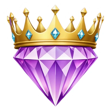 purple diamond crown sticker