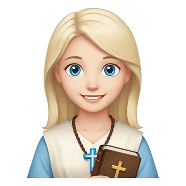 blue eyed girl loves jesus and bibles sticker