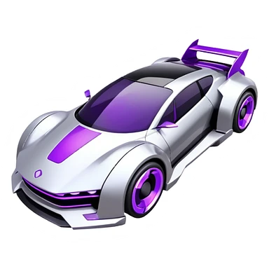 futuristic silver and black and white and purple cyberpunk car sticker